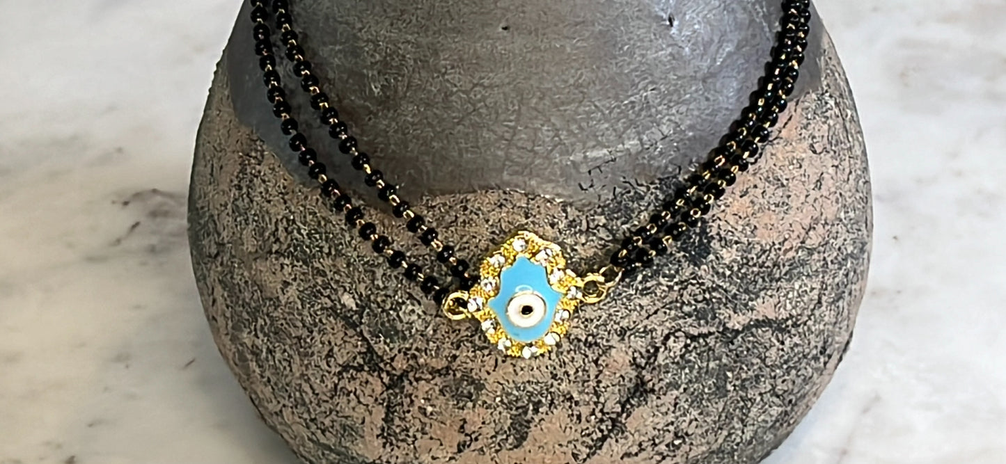 Blue Nazar Rakhi Pair RK01