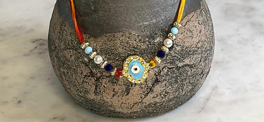 Blue Nazar Rakhi Pair RK01