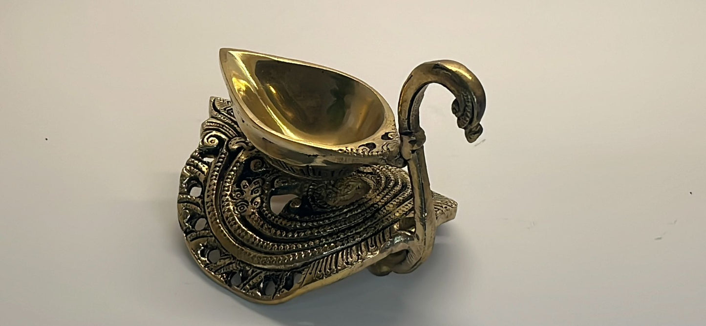 Brass Leaf shaped table oil diya