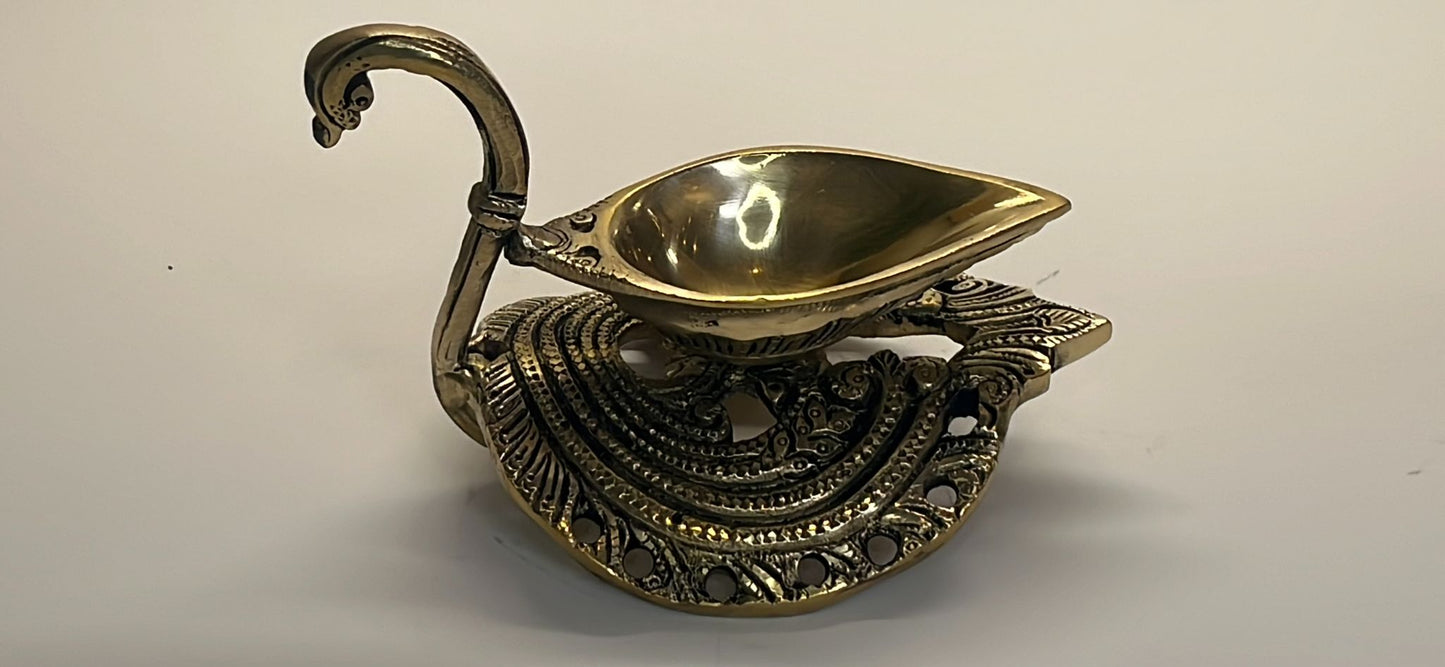 Brass Leaf shaped table oil diya