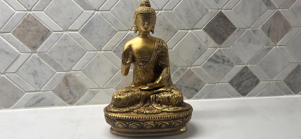 Brass Buddha Vitarka mudra Statue