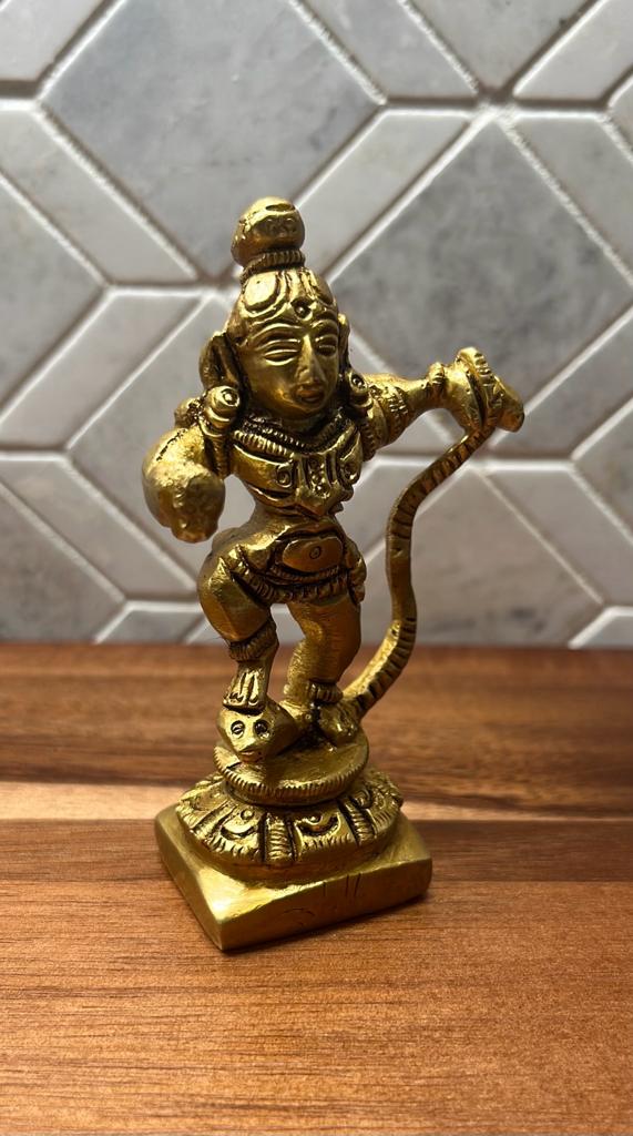 Krishna Dancing on Snake Brass Statue