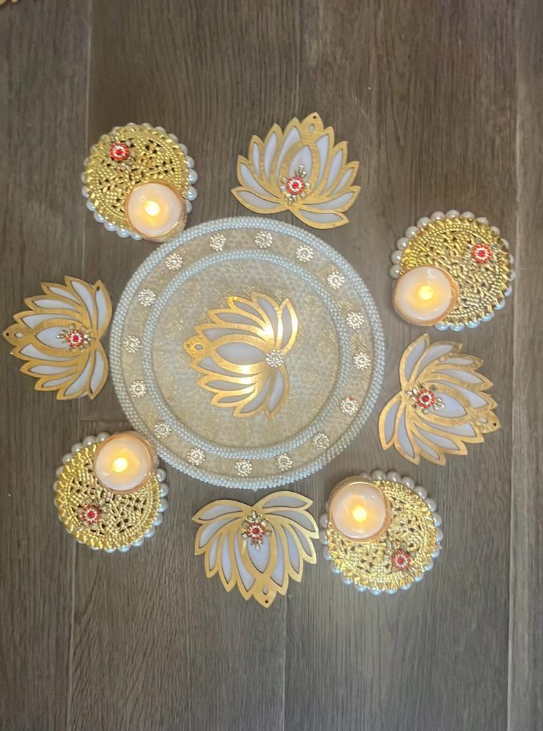 Pearl Diwali Tealight set of 9