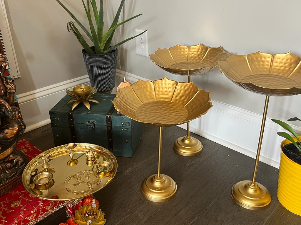Metal Lotus Urli ( comes in 3 sizes)- SOLD OUT ( pls reach out for request)