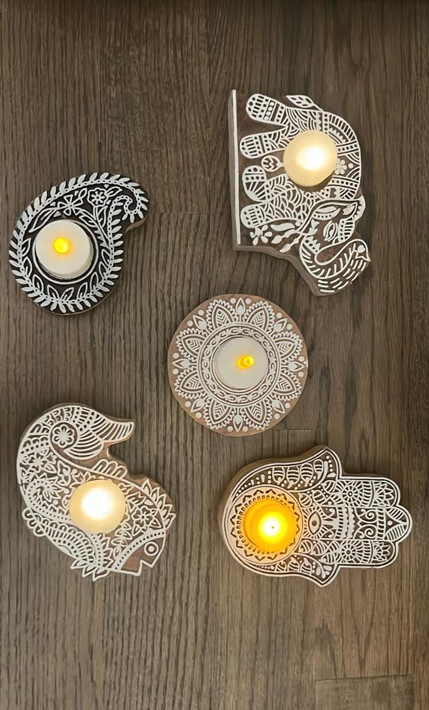 Wooden Ambi tealight holder