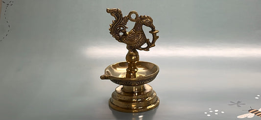 Brass Carved Bird Diya