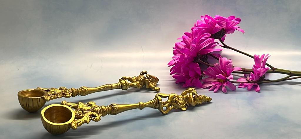 Brass Krishna Havan Spoon