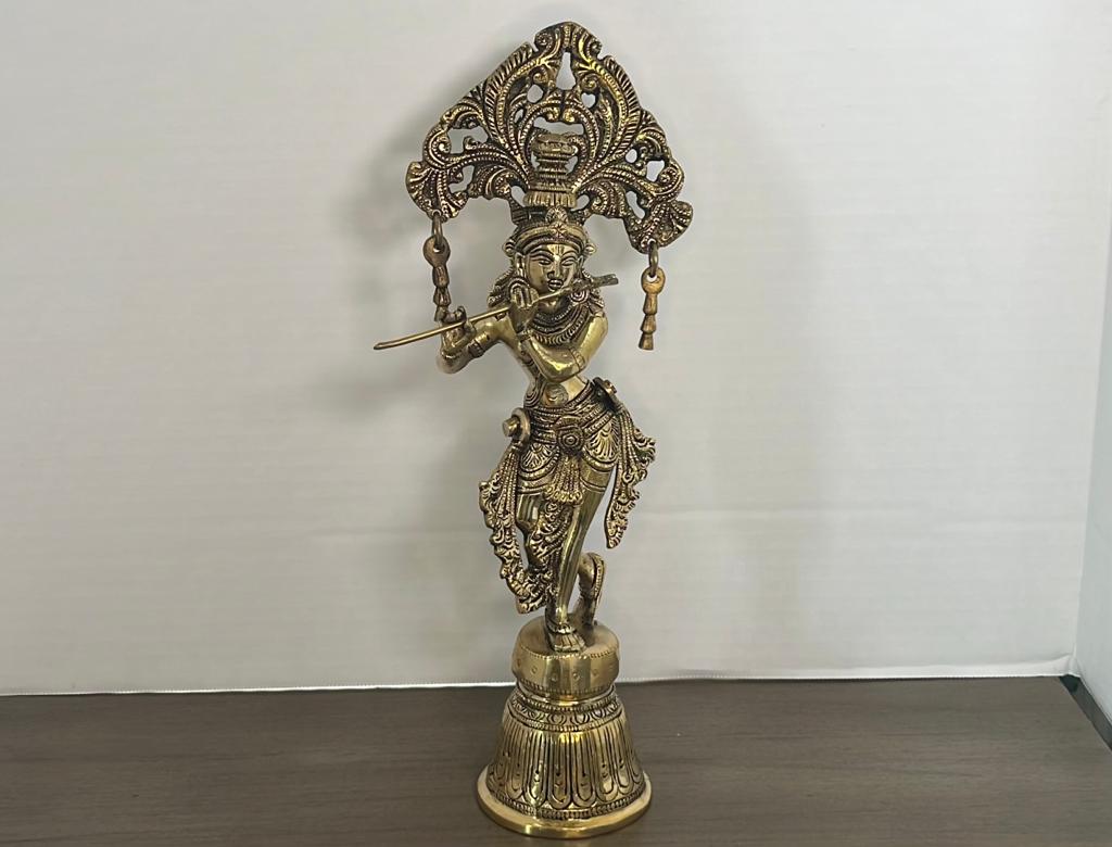 Elegant Statue of Lord Krishna playing flute