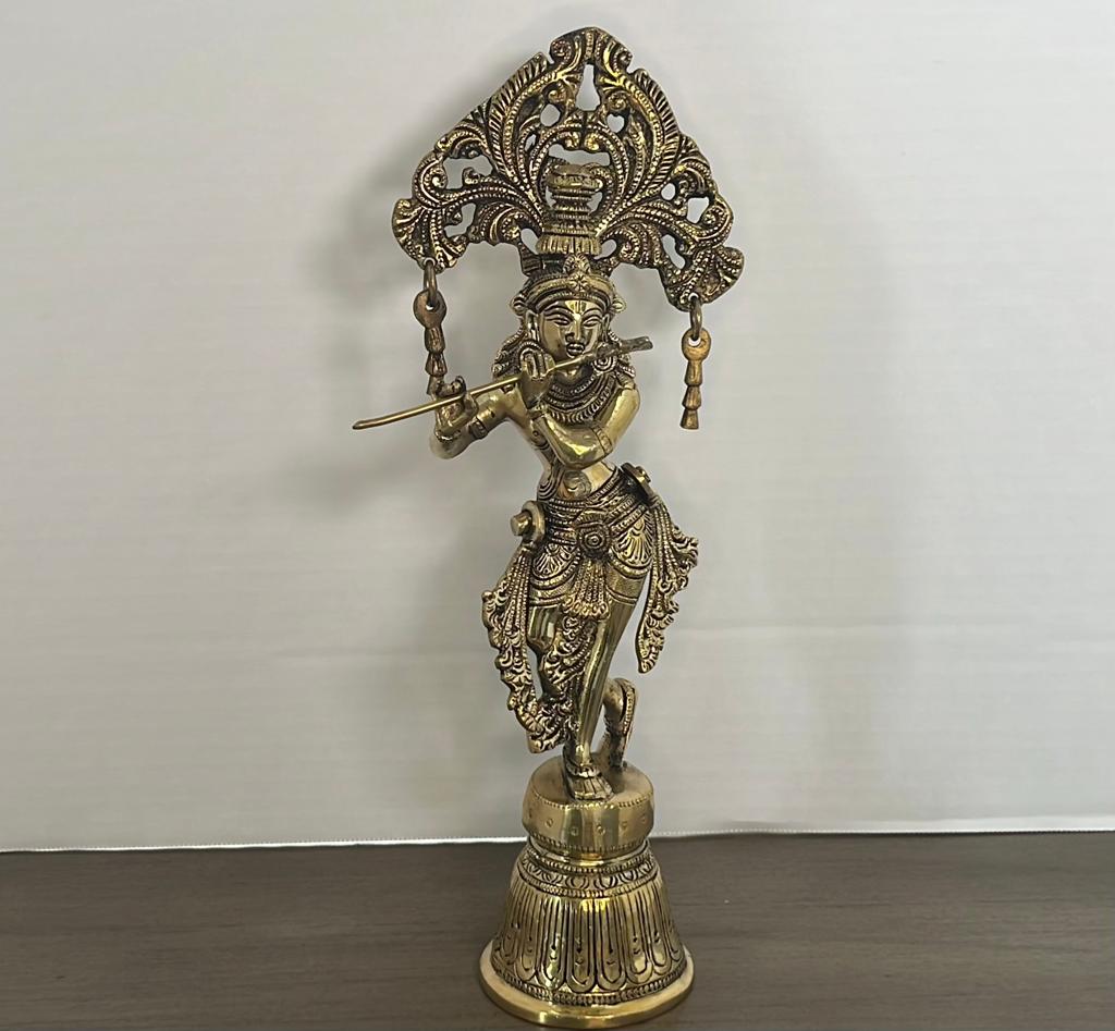 Elegant Statue of Lord Krishna playing flute