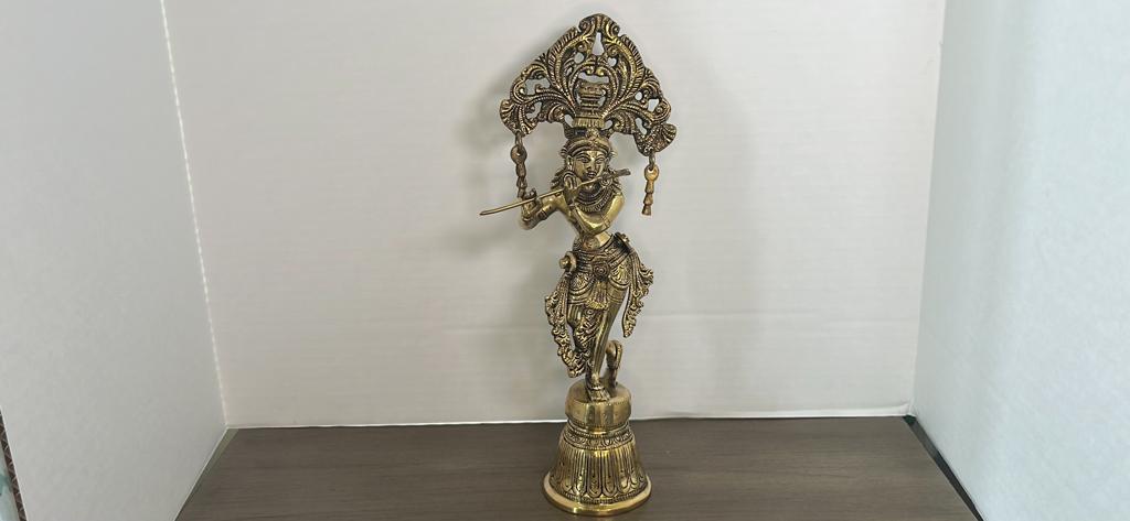 Elegant Statue of Lord Krishna playing flute