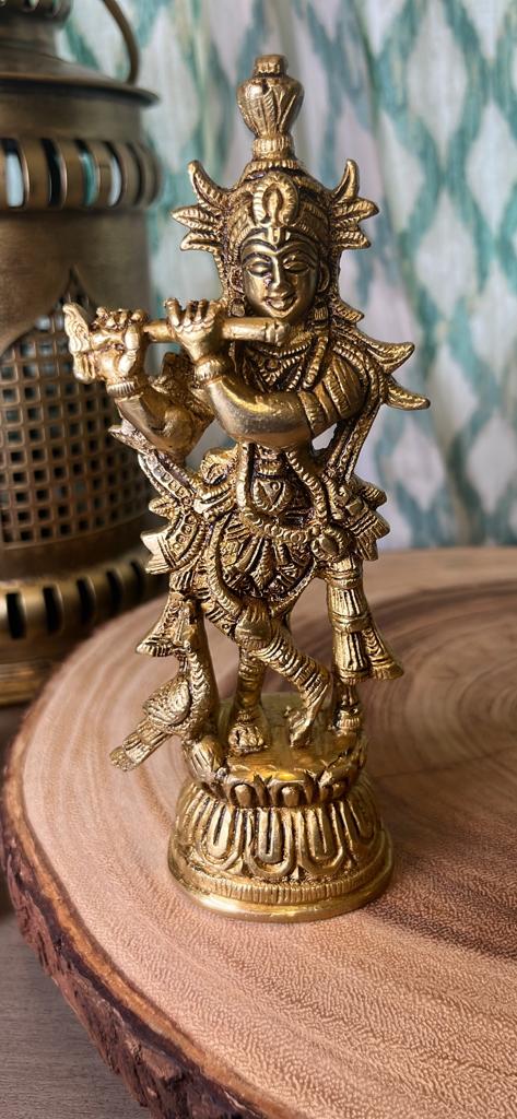 Finely Carved Lord Krishna with his Flute